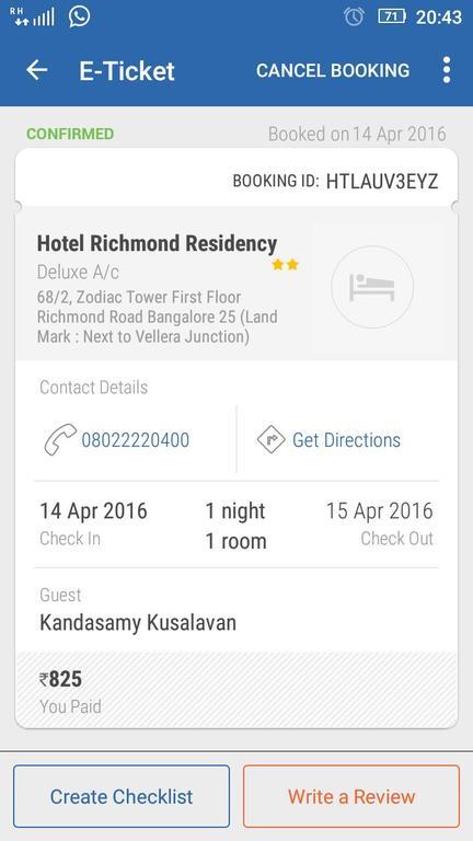 Hotel Richmond Residency Bangalore Dış mekan fotoğraf